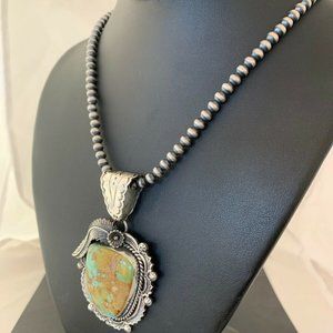 Navajo Sterling Silver Necklace Pendant Length 20